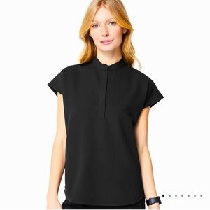 Figs Rafaela Mandarin Scrub Top - Black XXS